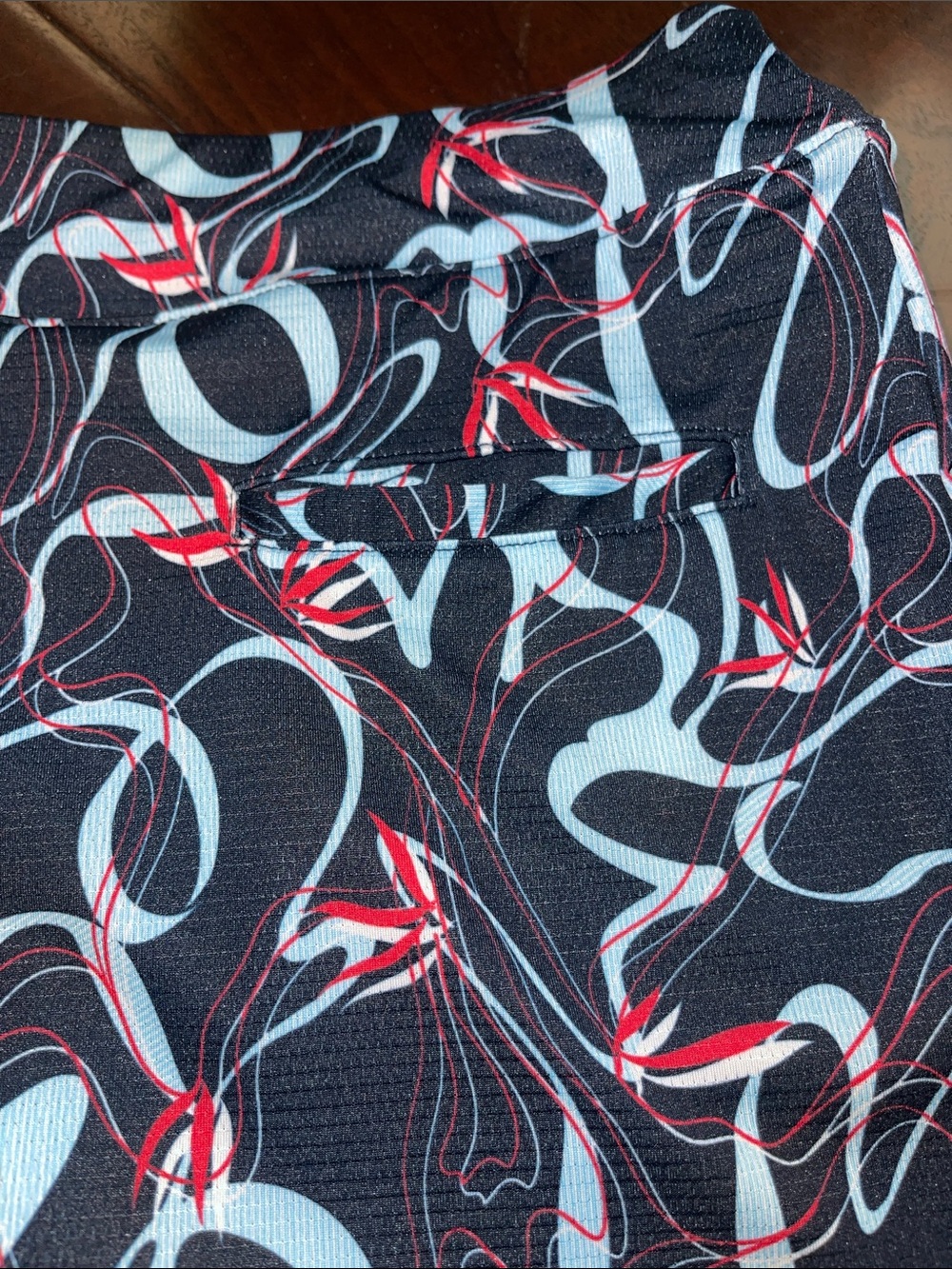 Sport Haley Navy Skort with Light Blue & Red Abstract Swirls - Picture 5 of 6